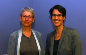 Die gesundheitspolitische Sprecherin der Grünen im Bundestag, Biggi Bender und die Lörracher Kandidatin Ina Rosenthal