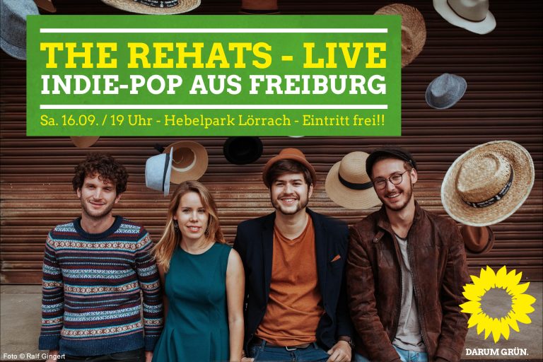 The Rehats – live / Indie-Pop aus Freiburg mit Minister Winne Hermann